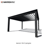 Warren 10x13 Metal Pergola With Aluminum Alloy White Canopy